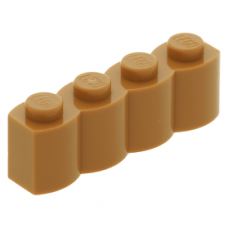 LEGO kocka 1x4 módosított farönk alakú, középsötét testszínű (30137)
